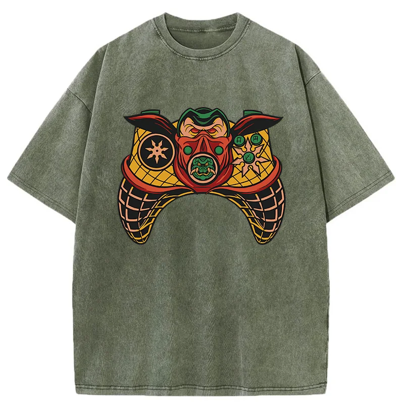 Tokyo-Tiger Ninja Gamepad Washed T-Shirt