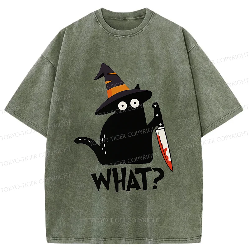 Tokyo-Tiger Halloween Back Cat Washed T-Shirt