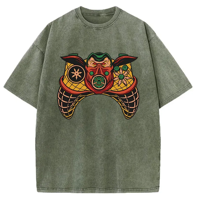 Tokyo-Tiger Ninja Gamepad Washed T-Shirt