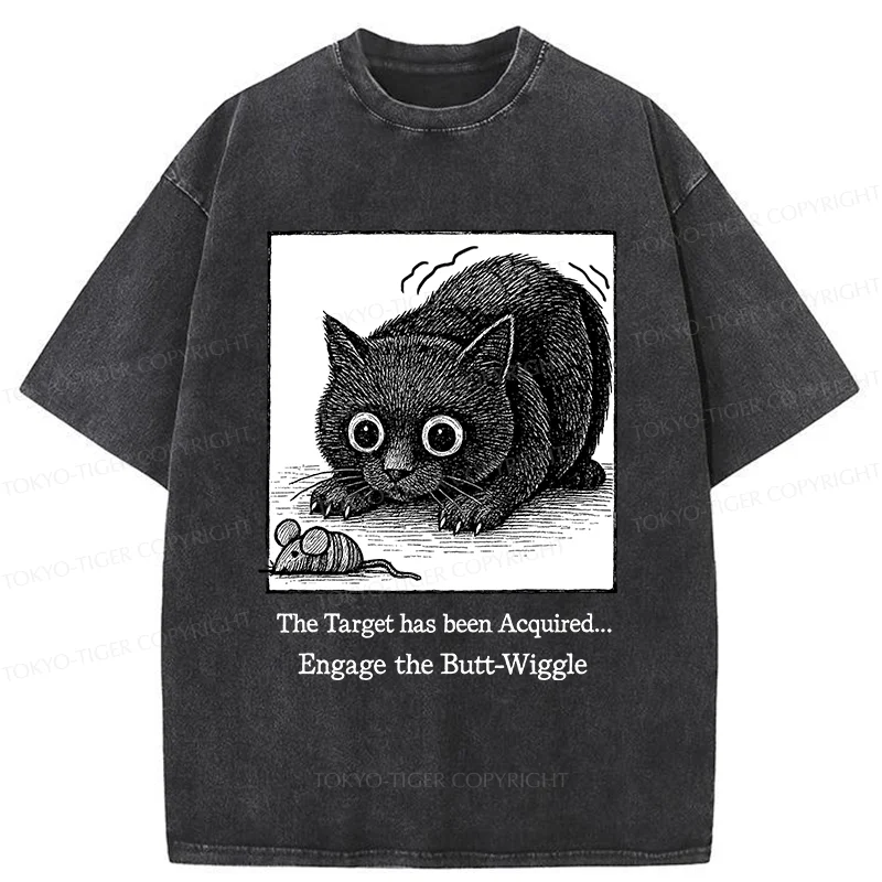 Tokyo-Tiger Swinging Cat Washed T-Shirt