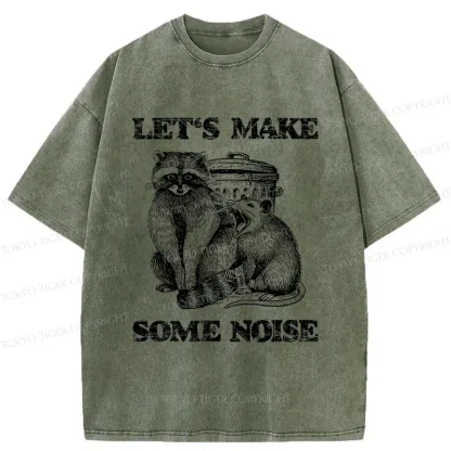 Tokyo-Tiger Noisy Raccoons And Possums Washed T-Shirt