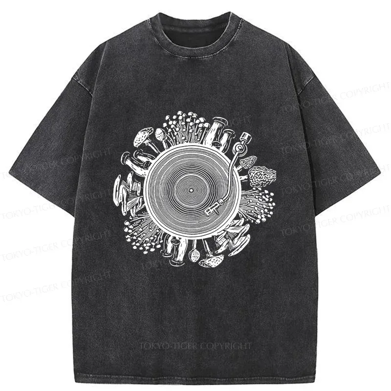 Tokyo-Tiger Plant Record Washed T-Shirt