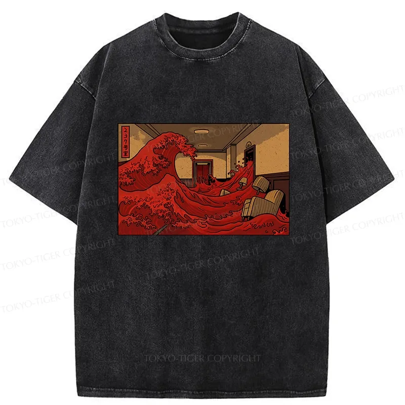 Tokyo-Tiger The Great Wave Off Room 237 Washed T-Shirt
