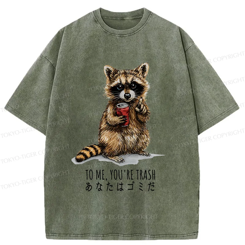 Tokyo-Tiger Raccoon's Favorite Trash Washed T-Shirt