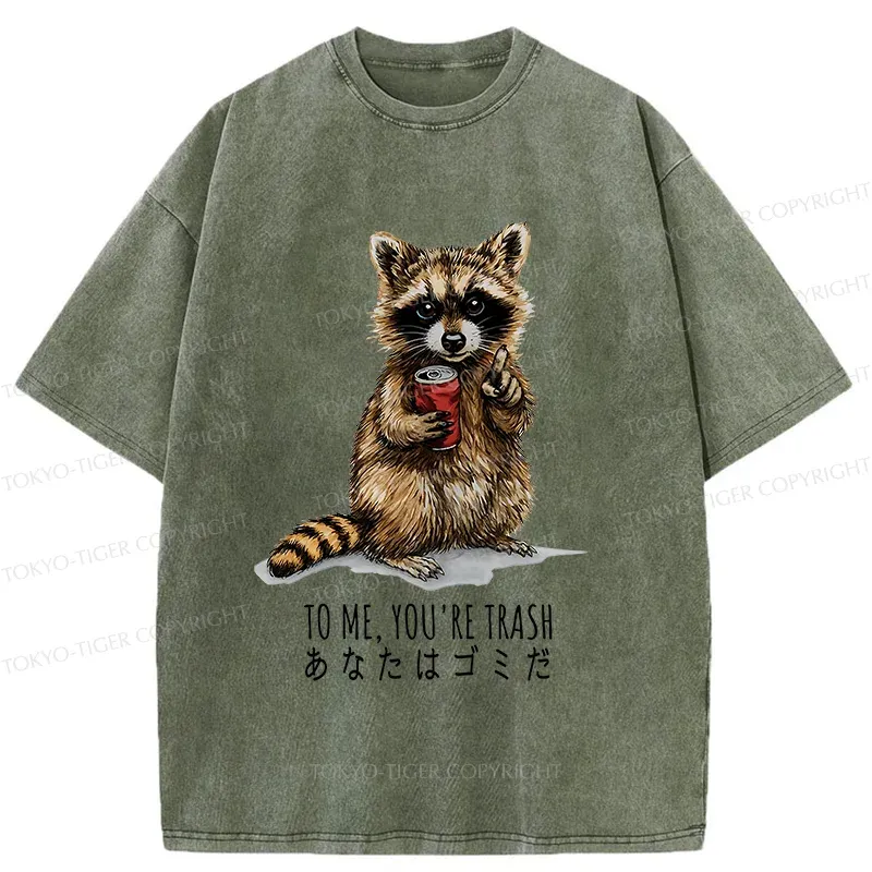 Tokyo-Tiger Raccoon's Favorite Trash Washed T-Shirt