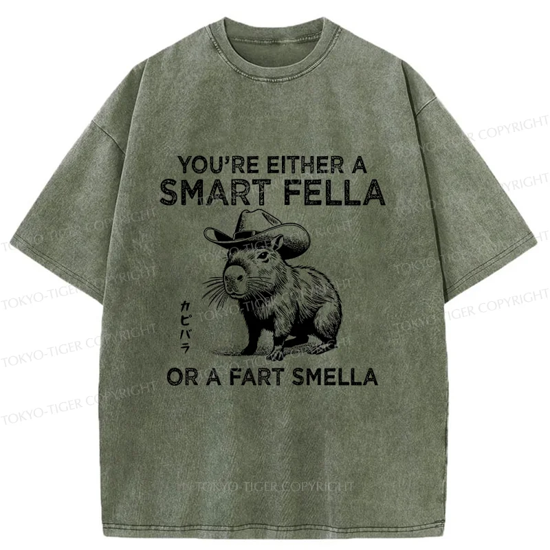 Tokyo-Tiger Smart Capybara Washed T-Shirt