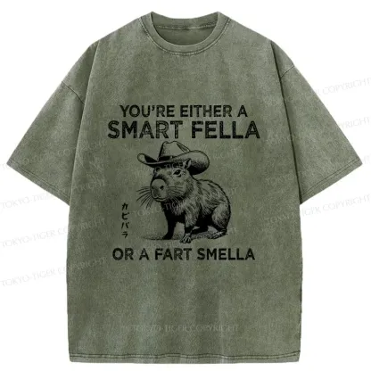 Tokyo-Tiger Smart Capybara Washed T-Shirt