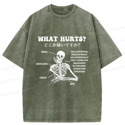 Tokyo-Tiger A Skeleton In Pain Washed T-Shirt