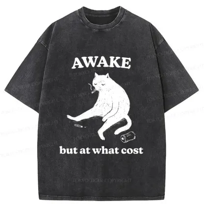 Tokyo-Tiger Decadent Smoking Cat Washed T-Shirt