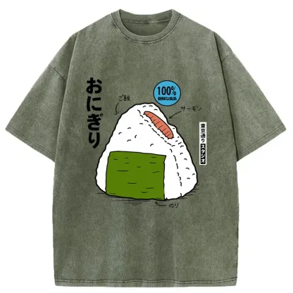Tokyo-Tiger Delicious Onigiri Washed T-Shirt
