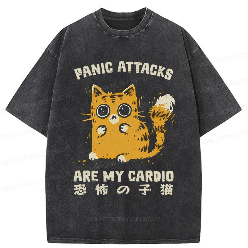 Tokyo-Tiger Frightened Kitten Washed T-Shirt