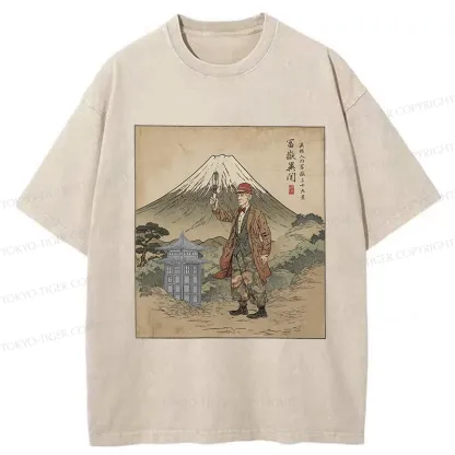 Tokyo-Tiger The Gentleman Who Encountered Mount Fuji Washed T-Shirt