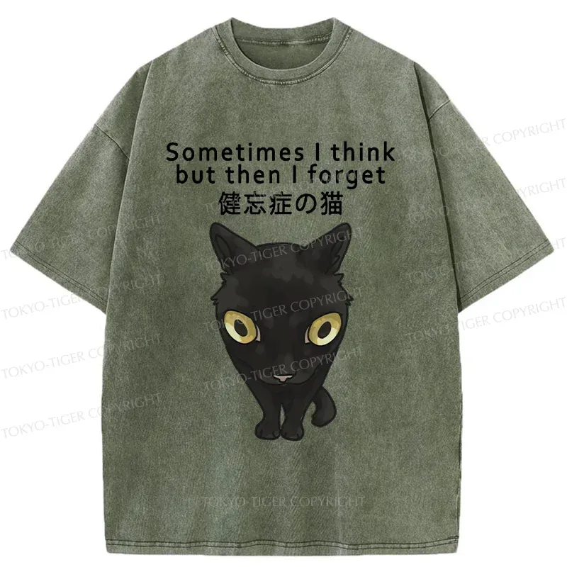 Tokyo-Tiger Amnesiac Cat Washed T-Shirt