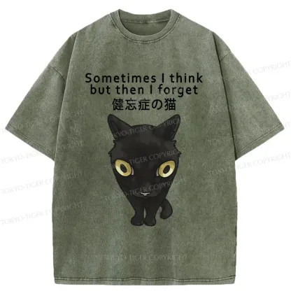 Tokyo-Tiger Amnesiac Cat Washed T-Shirt