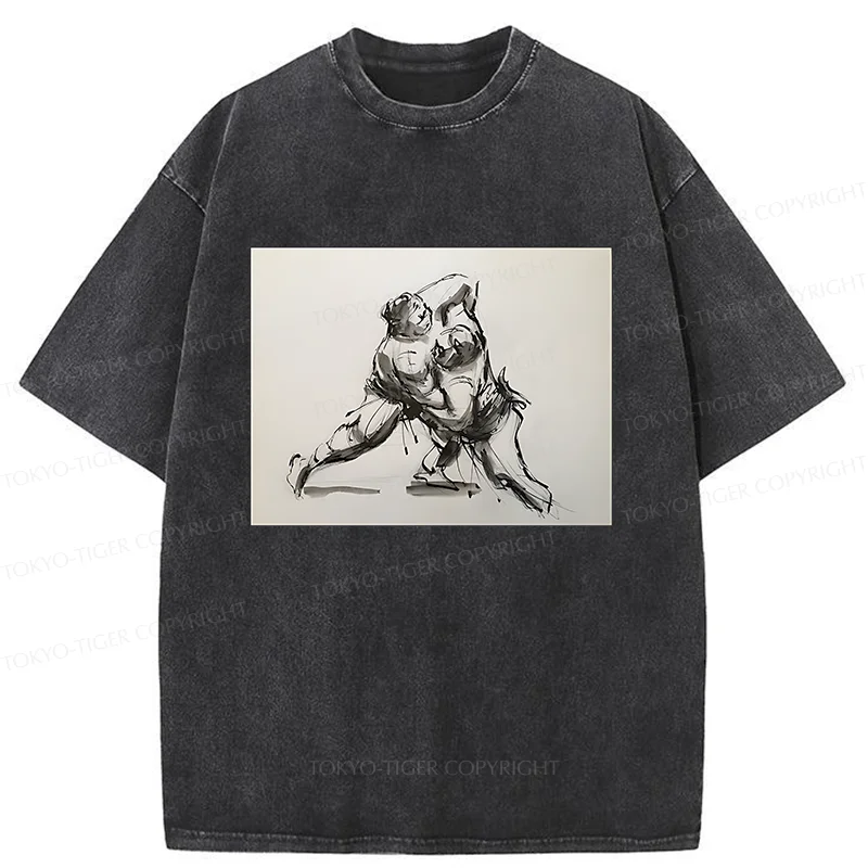 Tokyo-Tiger Sumo Sketch Washed T-Shirt