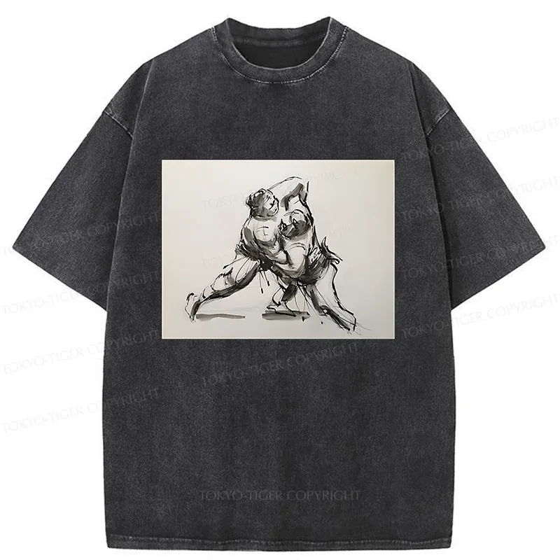 Tokyo-Tiger Sumo Sketch Washed T-Shirt
