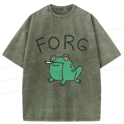 Tokyo-Tiger Smoking Frog Washed T-Shirt