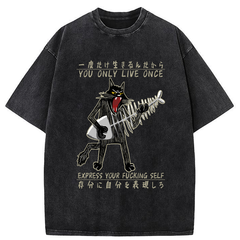 Tokyo-Tiger You Only Live Once Washed T-Shirt