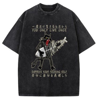 Tokyo-Tiger You Only Live Once Washed T-Shirt