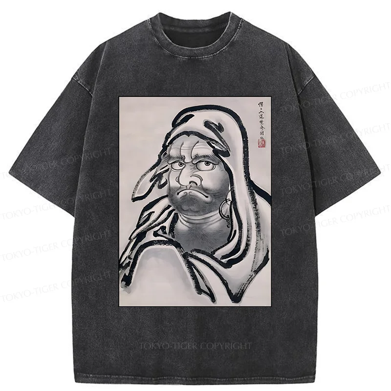 Tokyo-Tiger Retro Portrait Washed T-Shirt