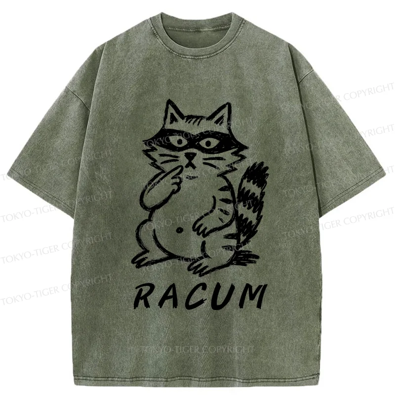 Tokyo-Tiger Cunning Raccoon Washed T-Shirt