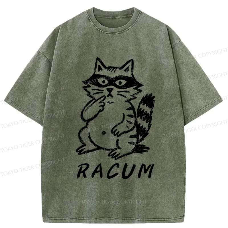 Tokyo-Tiger Cunning Raccoon Washed T-Shirt