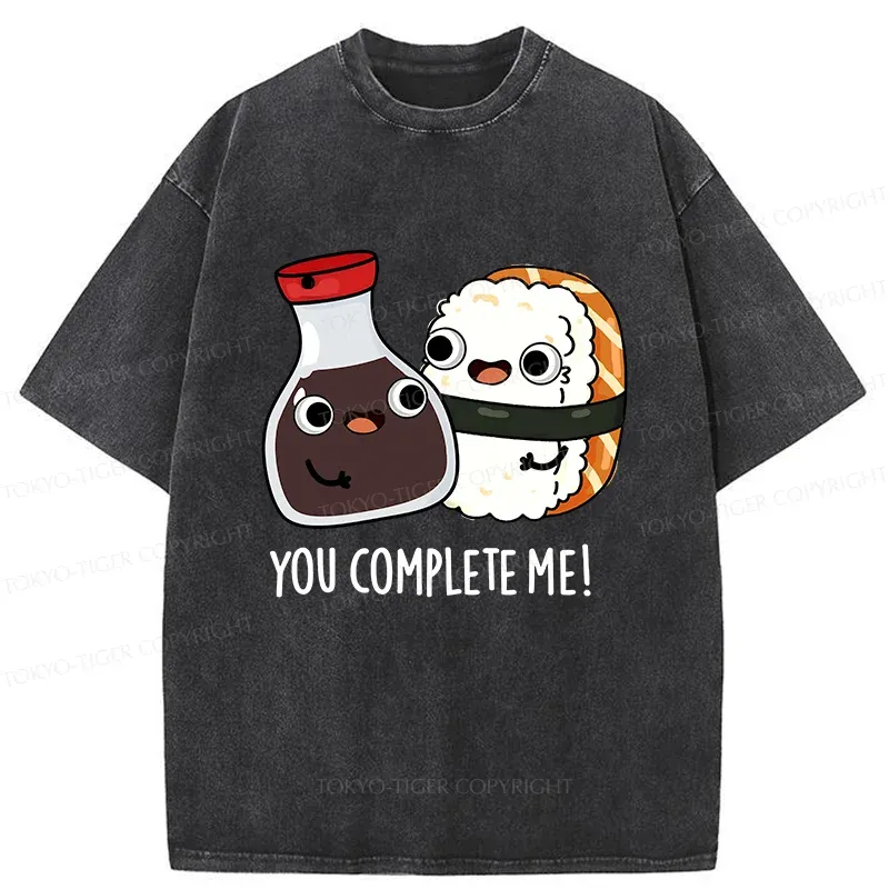 Tokyo-Tiger Soy Sauce And Sushi Washed T-Shirt