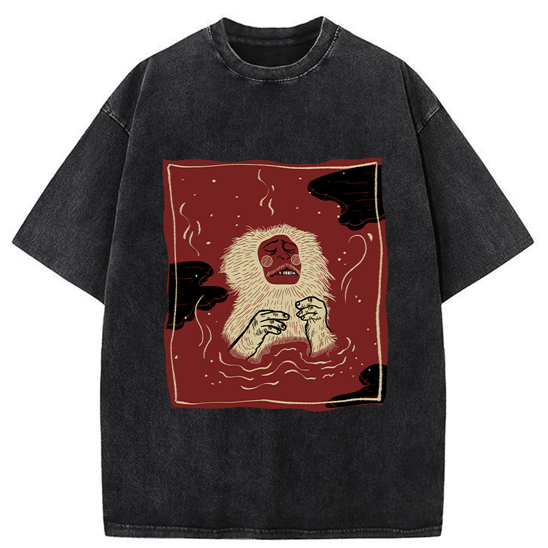 Tokyo-Tiger Japanese Macaque Washed T-Shirt