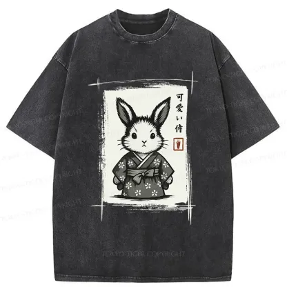 Tokyo-Tiger Woodcut Bunny Washed T-Shirt