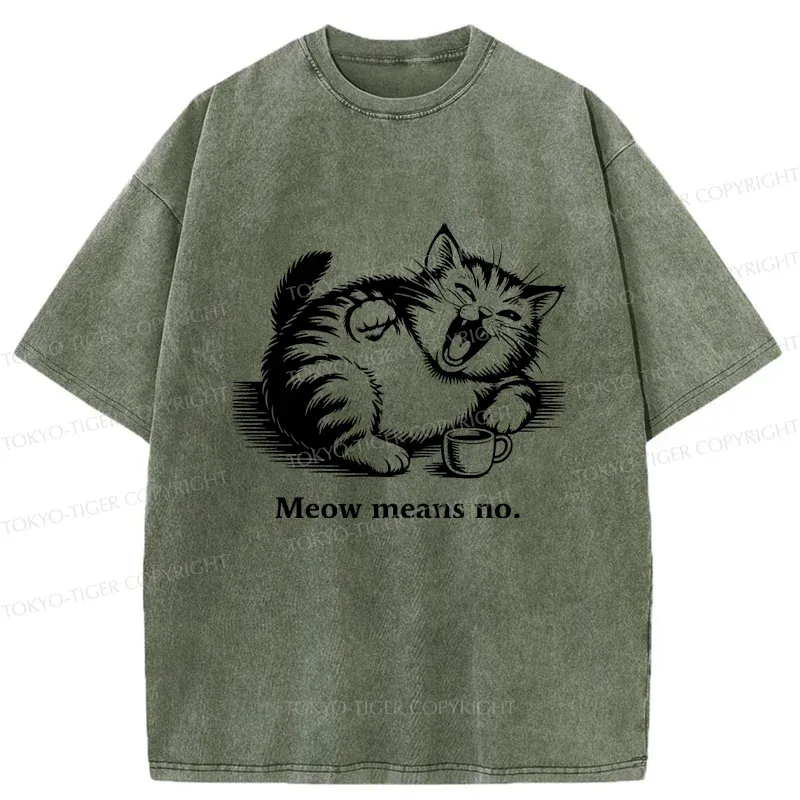 Tokyo-Tiger Laughing Cat Washed T-Shirt