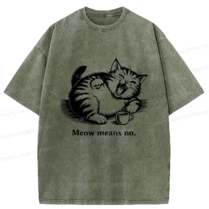 Tokyo-Tiger Laughing Cat Washed T-Shirt