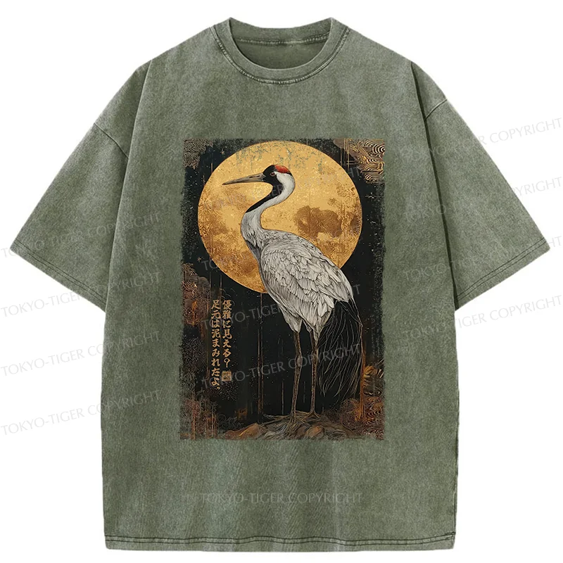 Tokyo-Tiger Vintage Japanese Crane Washed T-Shirt
