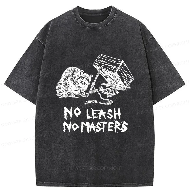 Tokyo-Tiger Raccoon Waiting For Prey Washed T-Shirt Sale