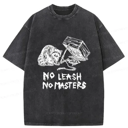 Tokyo-Tiger Raccoon Waiting For Prey Washed T-Shirt