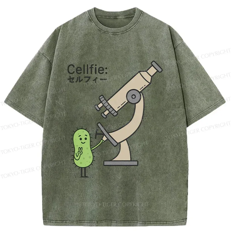 Tokyo-Tiger Cell Selfie Washed T-Shirt