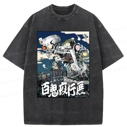 Tokyo-Tiger Japan Hundred Demons Exhibition Washed T-Shirt