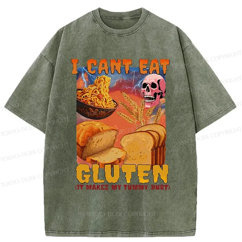 Tokyo-Tiger I Can't Eat Gluten Washed T-Shirt