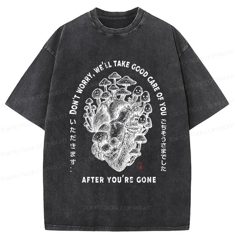 Tokyo-Tiger Thank You For The Meal-mushroom Washed T-Shirt