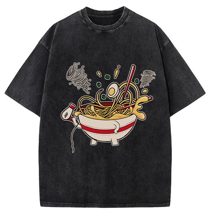 Tokyo-Tiger Ramen In The Wind Washed T-Shirt