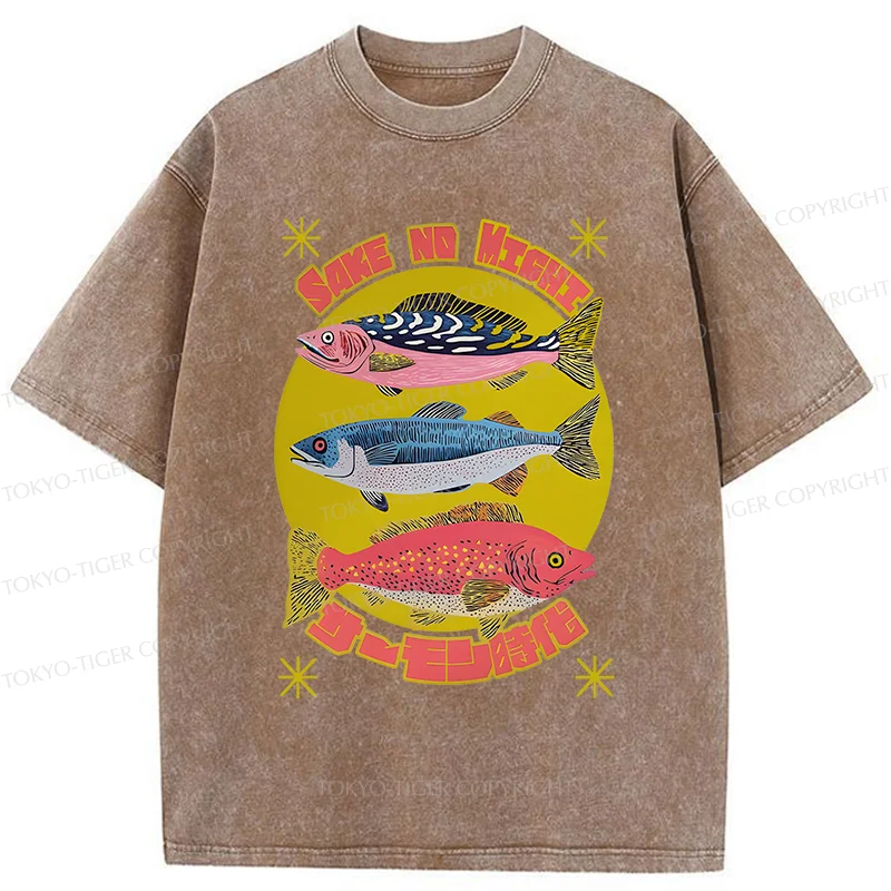 Tokyo-Tiger Vintage Japanese Sardines Washed T-Shirt