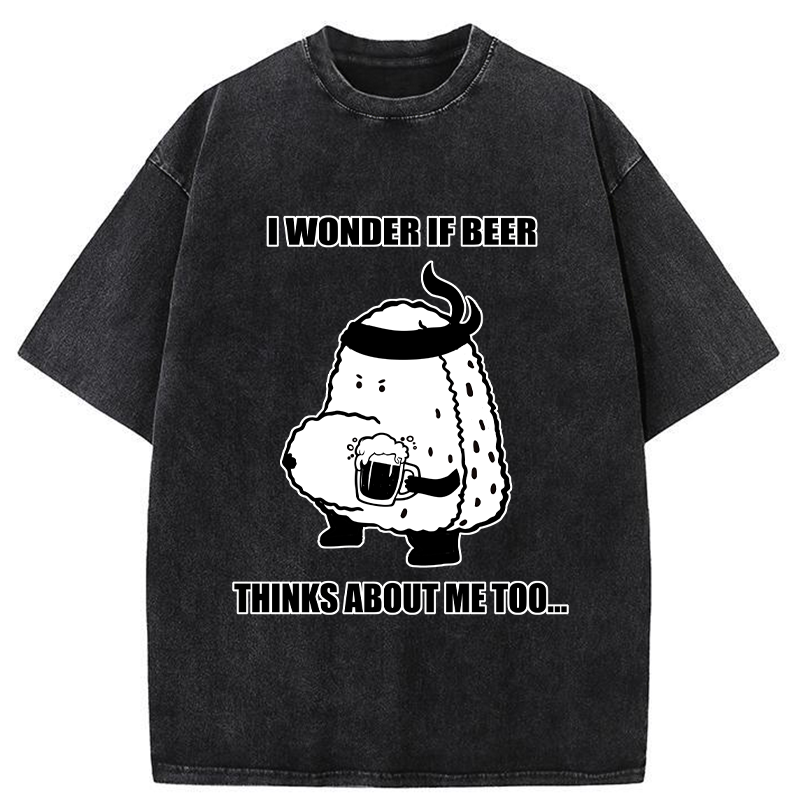 Tokyo-Tiger Onigiri With A Beer Belly Washed T-Shirt