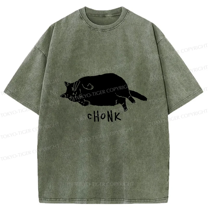 Tokyo-Tiger Chonk Cat Washed T-Shirt
