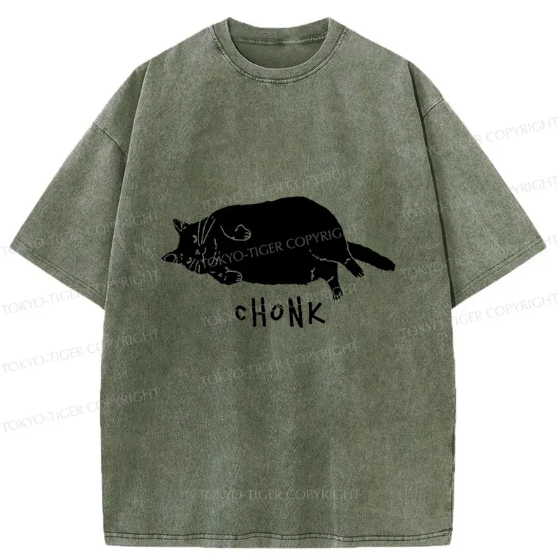 Tokyo-Tiger Chonk Cat Washed T-Shirt