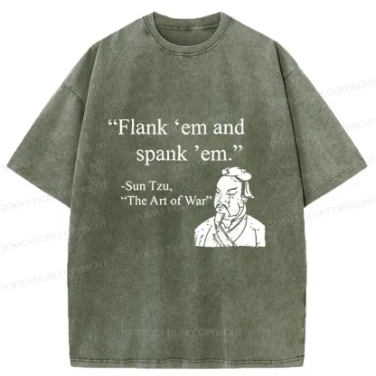 Tokyo-Tiger The Art Of War Funny Washed T-Shirt