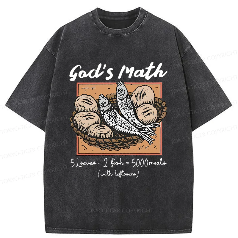 Tokyo-Tiger Five Loaves And Two Fishes Washed T-Shirt