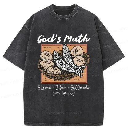 Tokyo-Tiger Five Loaves And Two Fishes Washed T-Shirt