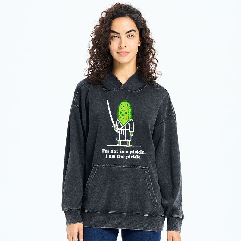 Tokyo-Tiger Funny Cucumber Samurai Washed Hoodie