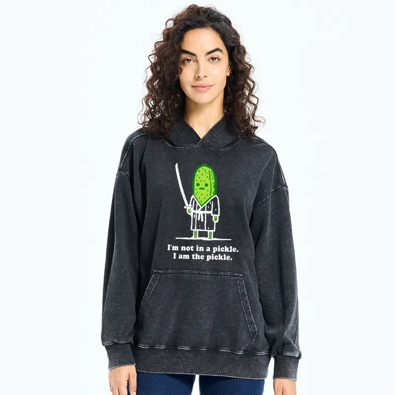 Tokyo-Tiger Funny Cucumber Samurai Washed Hoodie