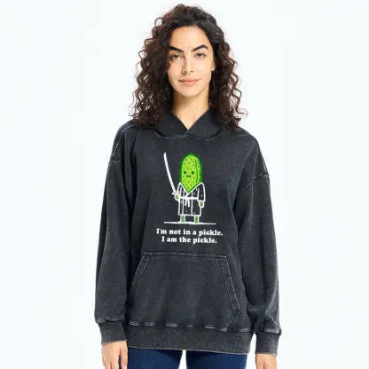 Tokyo-Tiger Funny Cucumber Samurai Washed Hoodie