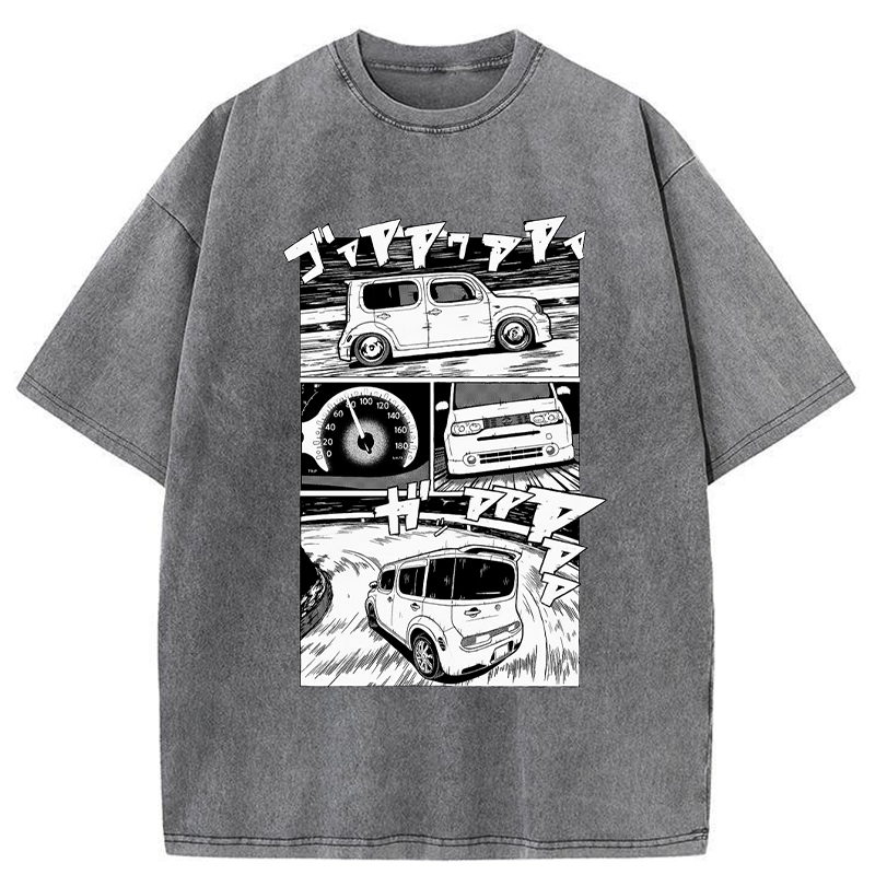 Tokyo-Tiger Japanese Nissan Cube Washed T-Shirt